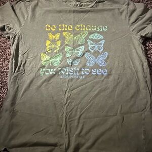 Aeropostale Olive Green Graphic Tee